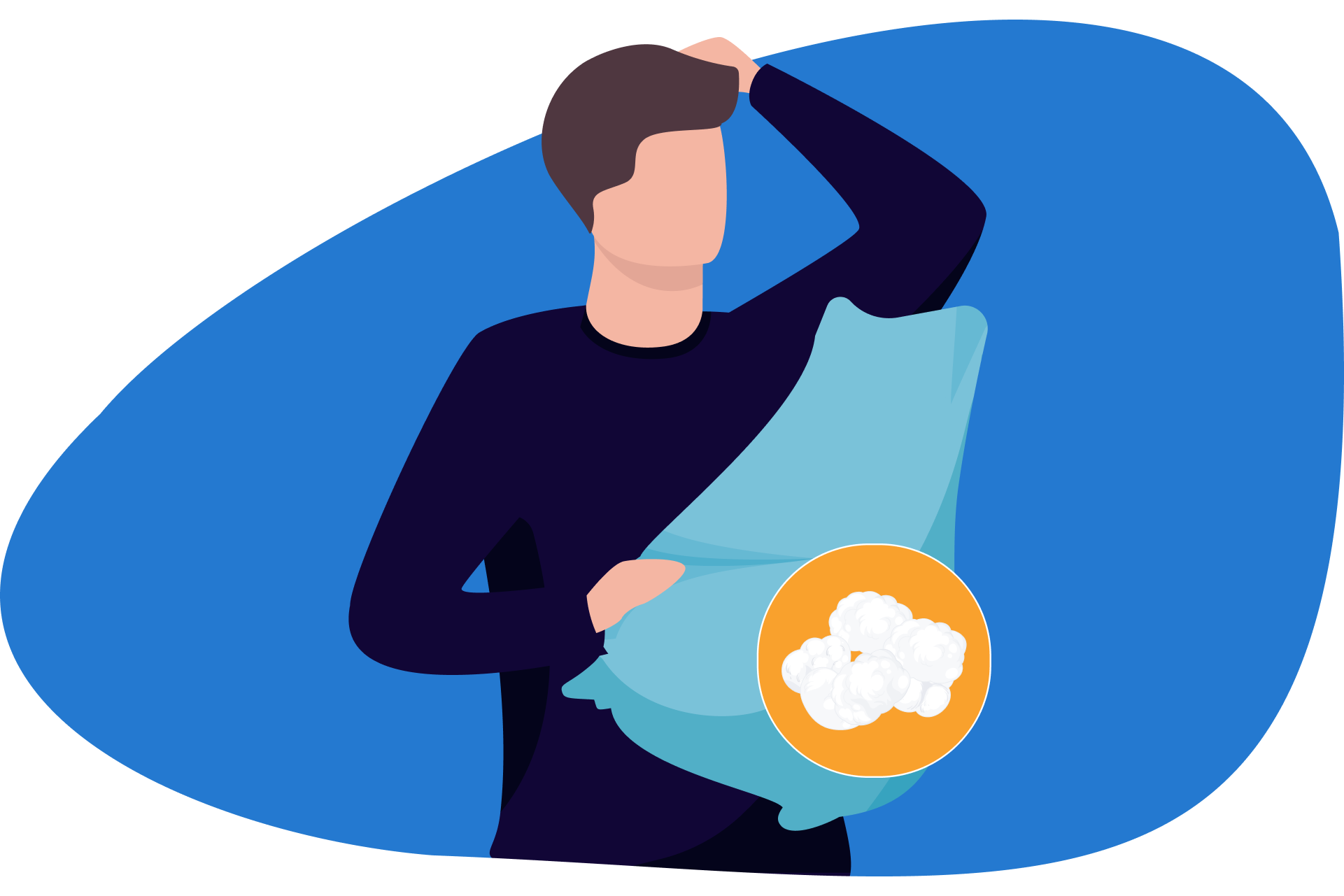 Plumas apelmazadas en lavado